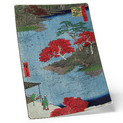 Poster rezistent pentru perete Toamna la Templul Akiba din Ukiji (1857) imprimeuri japoneze antice de Utagawa Hiroshige