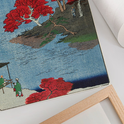 Poster rezistent pentru perete Toamna la Templul Akiba din Ukiji (1857) imprimeuri japoneze antice de Utagawa Hiroshige