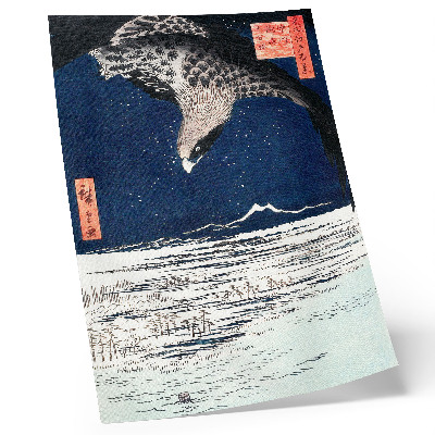Grafică modernă pe pânză Japanese Hawk (1857) Ukiyo-e vintage de Utagawa Hiroshige