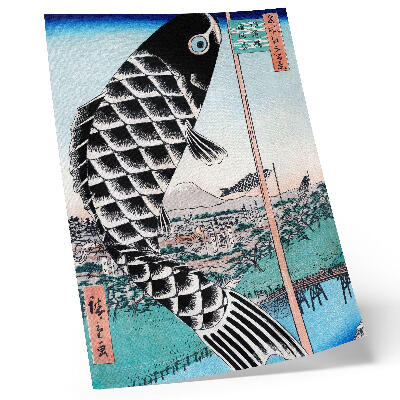 Grafică modernă pe pânză Podul Suidobashi și Surugadai al lui Utagawa Hiroshige (1857)