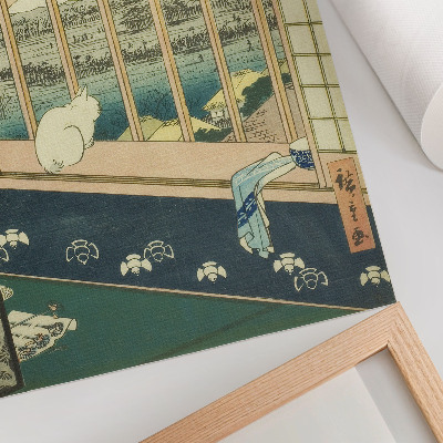 Grafică modernă pe pânză Orezăriile din Asakusa și Festivalul Torinomachi din seria „O sută de vederi faimoase ale orașului Edo” de Hiroshige