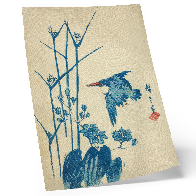 Poster rezistent pentru perete Kingfisher și monochory de Utagawa Hiroshige