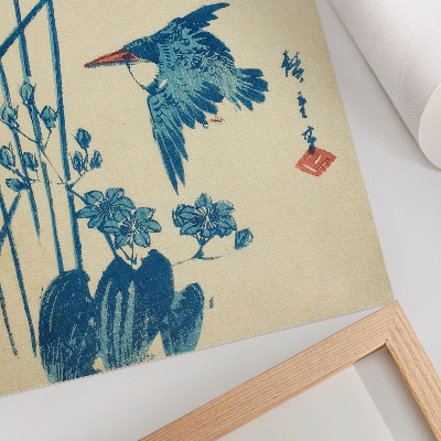 Poster rezistent pentru perete Kingfisher și monochory de Utagawa Hiroshige