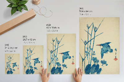 Poster rezistent pentru perete Kingfisher și monochory de Utagawa Hiroshige