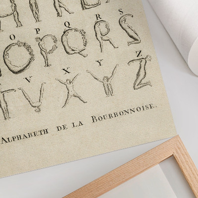 Grafică modernă pe pânză Alfabetul gol; Alphabet de la Bourbonnoise (1790)