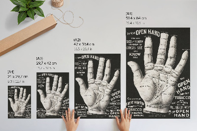 Grafică modernă pe pânză Mână deschisă, citire în palmă
