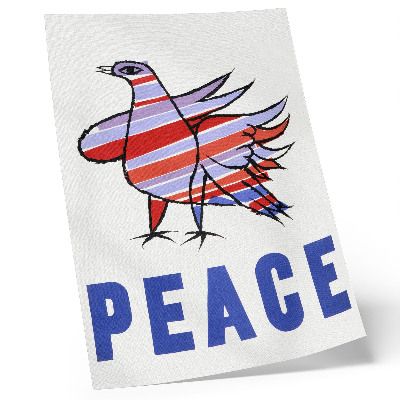 Poster în culori saturate McCarthy Peace (1968) cu pasăre de Ben Shahn