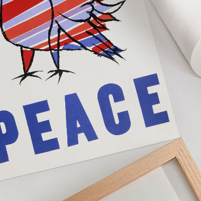 Poster în culori saturate McCarthy Peace (1968) cu pasăre de Ben Shahn
