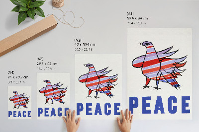 Poster în culori saturate McCarthy Peace (1968) cu pasăre de Ben Shahn