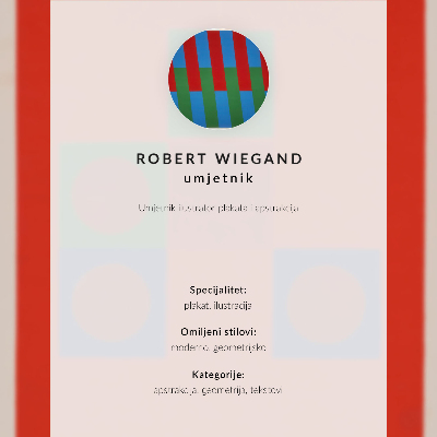 Grafică modernă pe pânză Afiș pentru expoziția lui Robert Wiegand (1965)