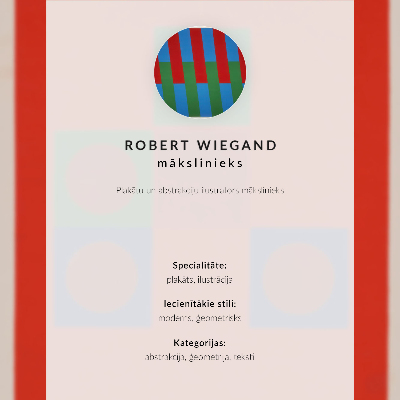 Grafică modernă pe pânză Afiș pentru expoziția lui Robert Wiegand (1965)