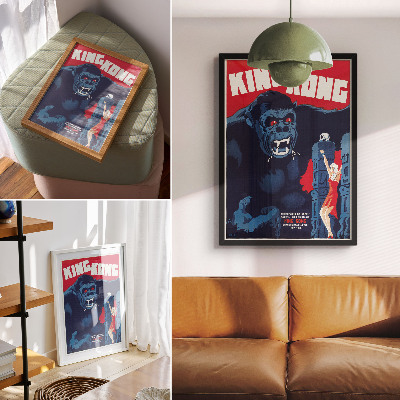 Grafică modernă pe pânză Afișul filmului danez King Kong (1933)