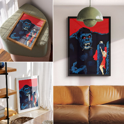 Poster rezistent pentru perete Afișul filmului danez King Kong (1933)
