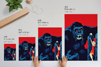 Poster rezistent pentru perete Afișul filmului danez King Kong (1933)