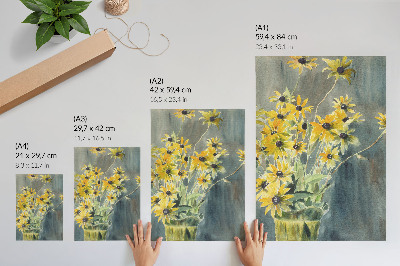 Poster în culori saturate Vază cu Rudbeckii (1915) de Hannah Borger Overbeck