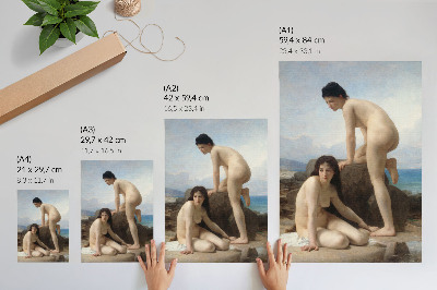 Poster rezistent pentru perete Femei care se îmbăiază de William Adolphe Bouguereau