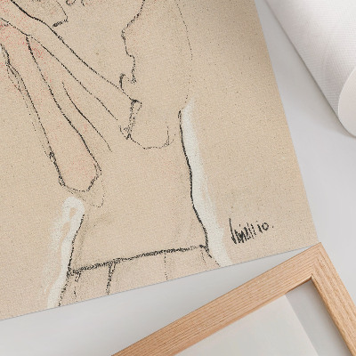 Poster în culori saturate Portretul unei femei (1910) de Egon Schiele – un desen feminin cu linii din colecția MET