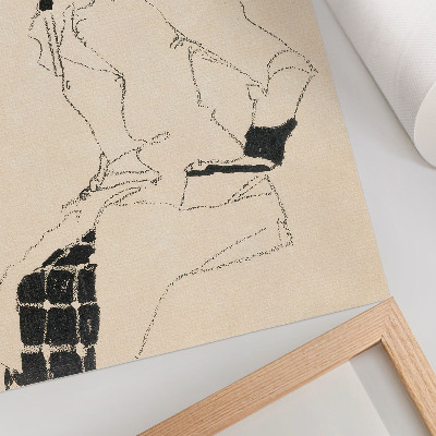 Grafică modernă pe pânză Portretul unei femei (1910) de Egon Schiele – un desen feminin cu linii din colecția MET