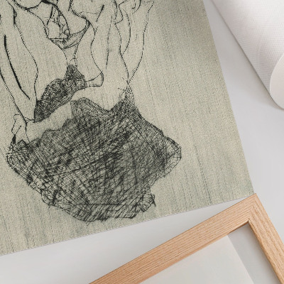 Poster rezistent pentru perete „Opera grafică a lui Egon Schiele” (1971) de Egon Schiele – un desen feminin cu linii din colecția MET