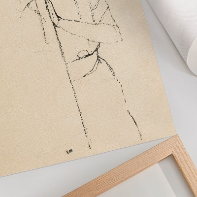 Poster în culori saturate Portretul unei femei (1910) de Egon Schiele – un desen feminin cu linii din colecția MET