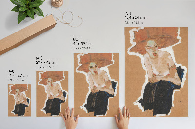 Poster în culori saturate „Cel năzdrăvan” (1910), o pictură de înaltă rezoluție de Egon Schiele