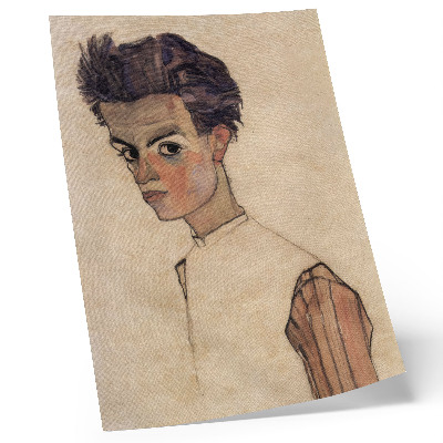 Grafică modernă pe pânză Autoportret de Egon Schiele (1910)
