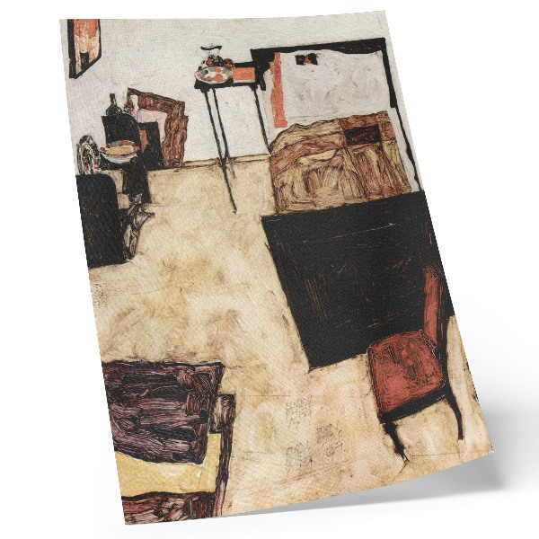 Poster în culori saturate Salonul lui Schiele din Neulengbach (1911) de Egon Schiele
