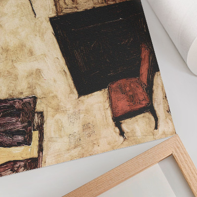 Poster în culori saturate Salonul lui Schiele din Neulengbach (1911) de Egon Schiele