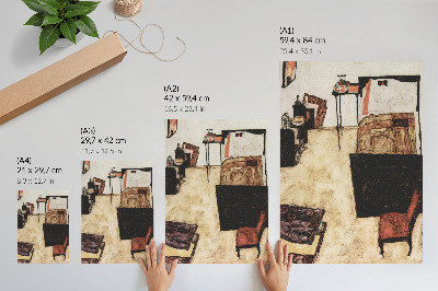Poster în culori saturate Salonul lui Schiele din Neulengbach (1911) de Egon Schiele