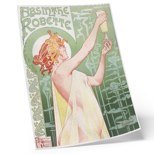 Poster rezistent pentru perete Cromolitografie Privat Livemont (1896) de Absinthe Robette