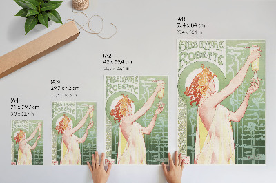 Poster rezistent pentru perete Cromolitografie Privat Livemont (1896) de Absinthe Robette