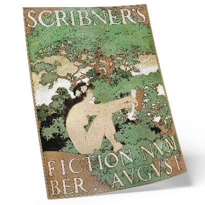 Grafică modernă pe pânză Femeia goală, un număr din Scribner's Fiction (1897) de Maxfield Parrish