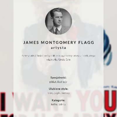 Poster rezistent pentru perete Afiș „Căutat” pentru soldați americani, o litografie estetică de James Montgomery Flagg