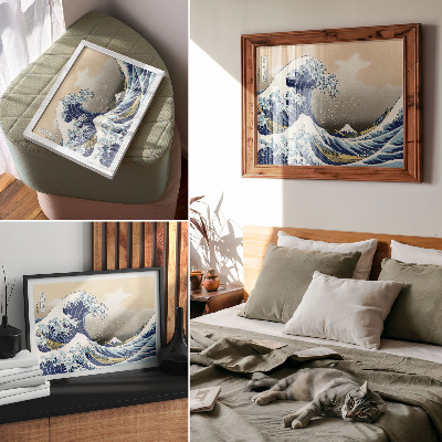 Poster pentru perete Marele Val de lângă Kanagawa (1760–1849) de Hokusai – Imprimeu japonez ukiyo-e pe lemn