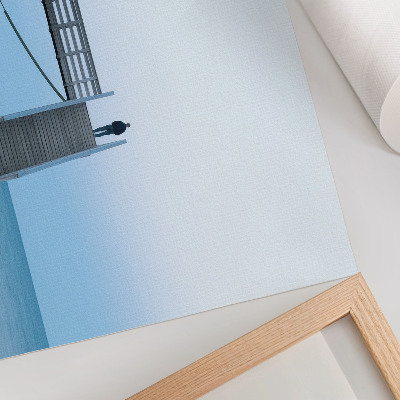 Poster retro Minimalism, pace, persoană, scări, arhitectură