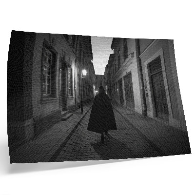 Poster Stradă întunecată, figură misterioasă, atmosferă nostalgică