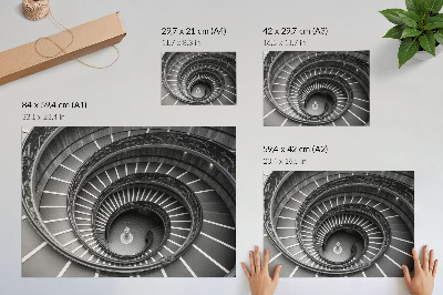 Poster retro Eleganța arhitecturii scărilor în spirală
