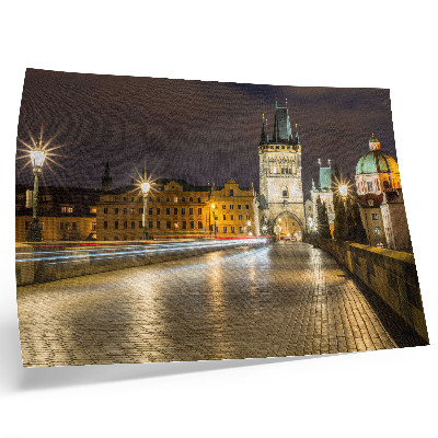 Poster Fermecător oraș nocturn iluminat pod arhitectură