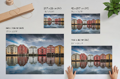 Poster pentru perete Clădiri colorate lângă apă - o compoziție armonioasă
