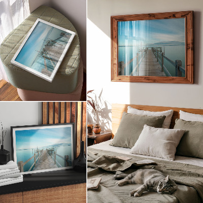 Poster retro Pod peste lac, albastru, pace, simplitate