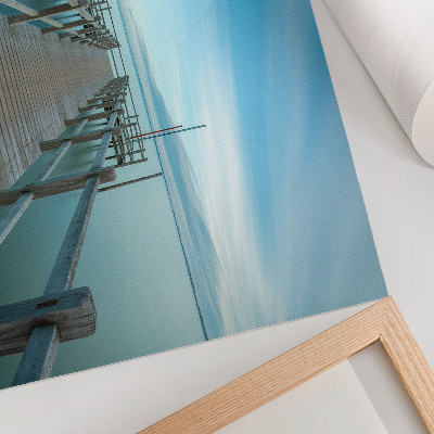 Poster retro Pod peste lac, albastru, pace, simplitate