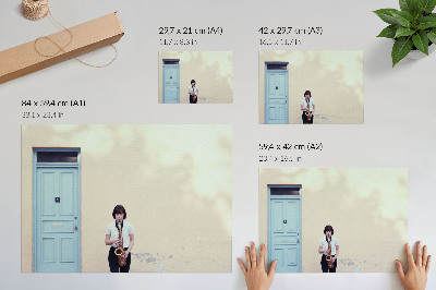 Poster pentru perete Minimalism, culori strălucitoare, liniște, muzică la ușă