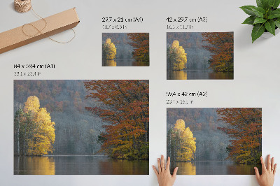 Poster retro Culori de toamnă lac atmosferă liniștită armonie