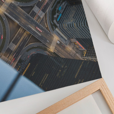 Poster pentru perete Panoramă a orașului de sus, lumini noaptea, modernitate