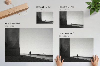 Poster Siluetă minimalistă, umbre puternice, spațiu modern