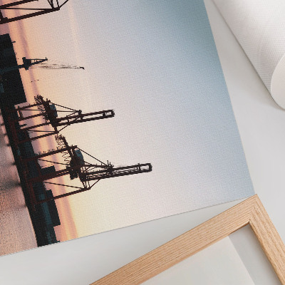Poster retro Macarale în port la apus
