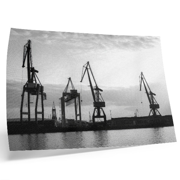 Poster Macarale portuare design minimalist alb-negru
