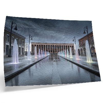 Poster retro Fântâni și iluminat arhitectural modern