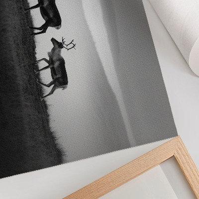 Poster retro Compoziție minimalistă cu ren pe un deal