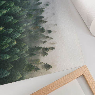 Poster pentru perete Pădure verde în ceață, atmosferică și misterioasă
